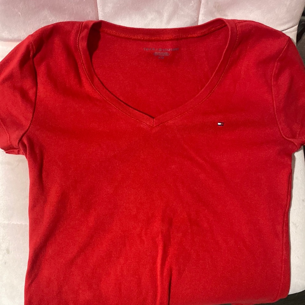 TOMMY HILFIGER RED SHORT SLEEVE